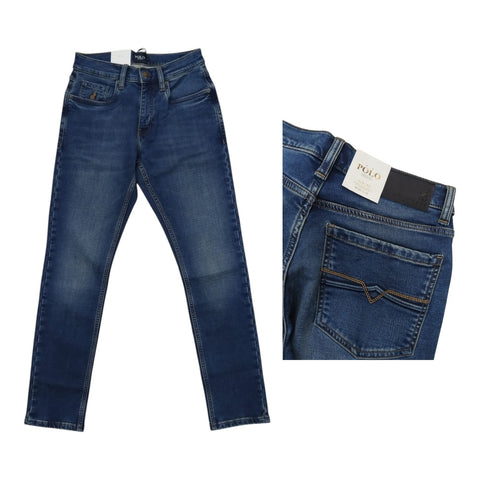 Polo Jeans Knitted Slim Leg Denim Medium Wash