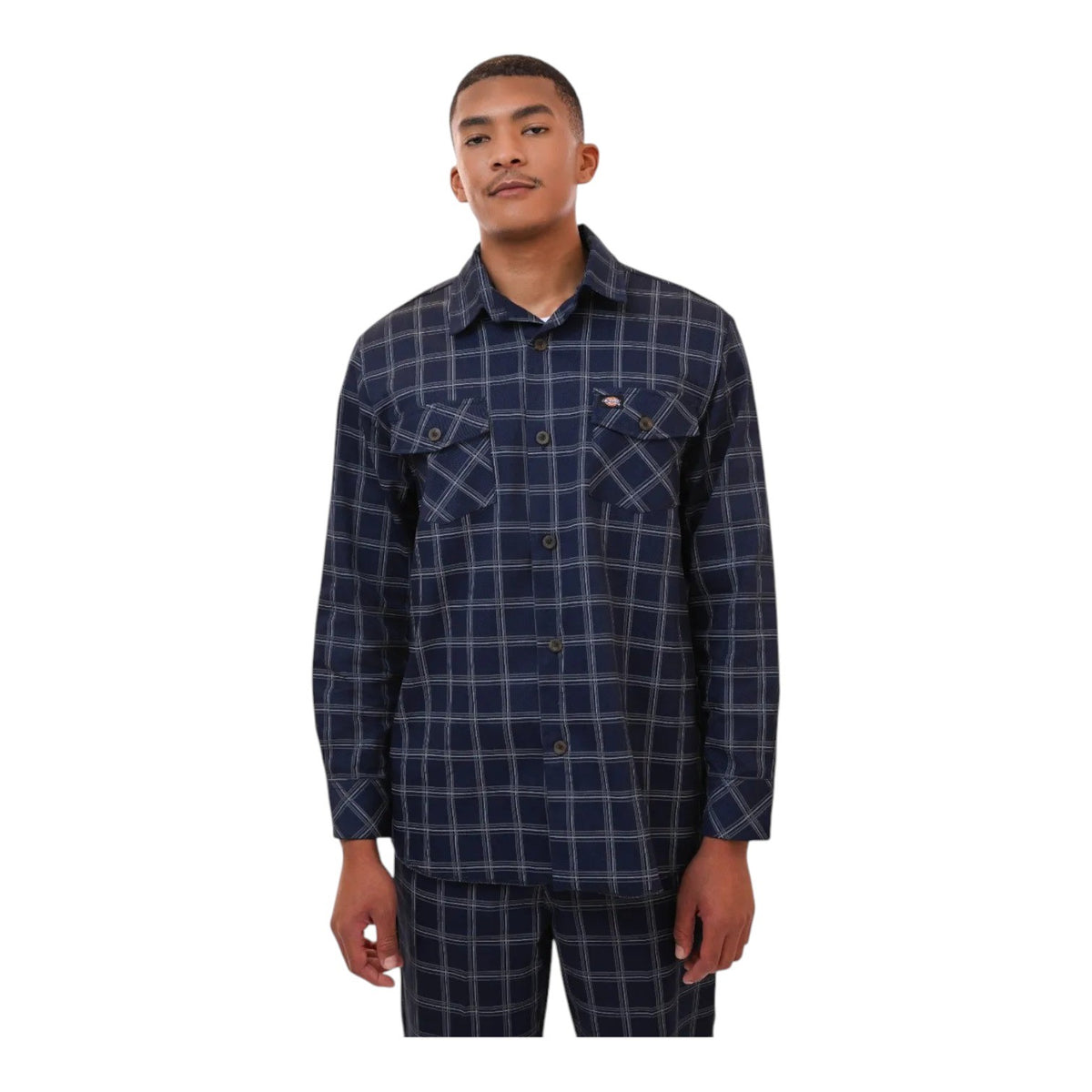 Dickies Quincy Check Long Sleeve Shirt Navy