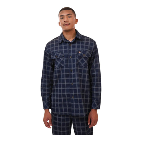 Dickies Quincy Check Long Sleeve Shirt Navy