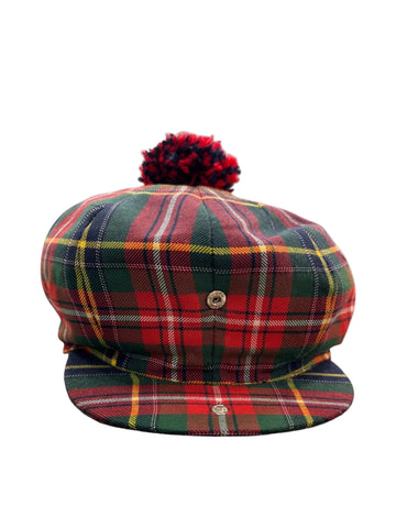 Knox Newspapwer Cap Tartan Navy/Red