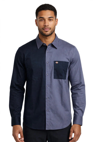 Dickies Shirt Brookfield Colour Block Navy/Airforce