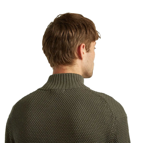 Gstar Sweater Knitted Zip Honey Comb Struct Olive