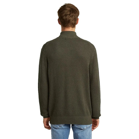 Gstar Sweater Knitted Zip Honey Comb Struct Olive