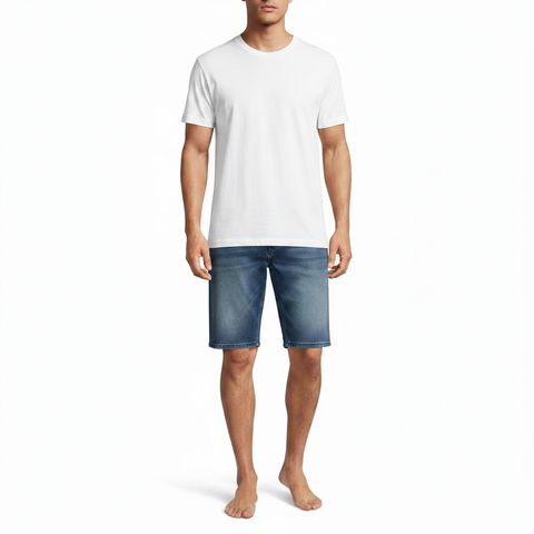 Polo Shorts Pjc Straight Leg Washed Denim
