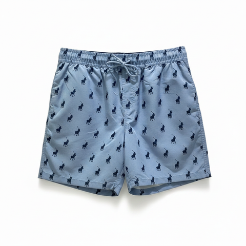 Polo Shorts Beach Print Blue