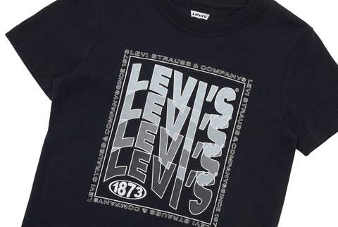 Levis Kids T-Shirt Wavy Logo Black