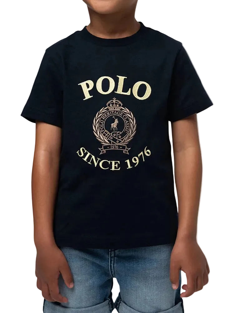 Polo Crew Boys Logan Crested Navy