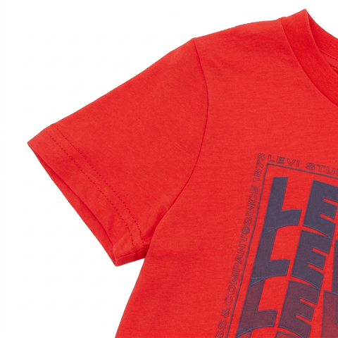 Close-up of the sleeve and print on a pure white background