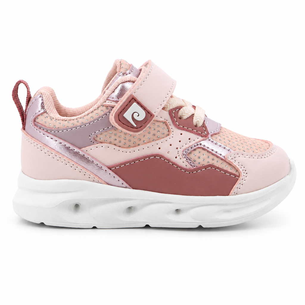 Pierre Cardin Kids Pheonix Sneaker Pink Multi on a white background