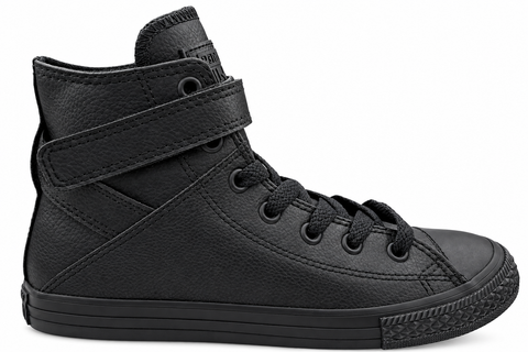 Black Converse Brea kids high-top shoe, outer side view