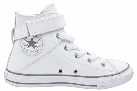 White Converse Brea leather high-top shoe, inner side view