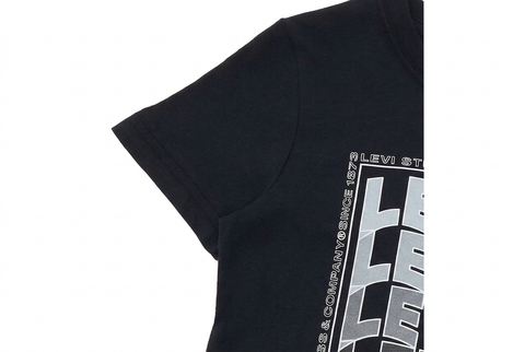 Levis Kids T-Shirt Wavy Logo Black