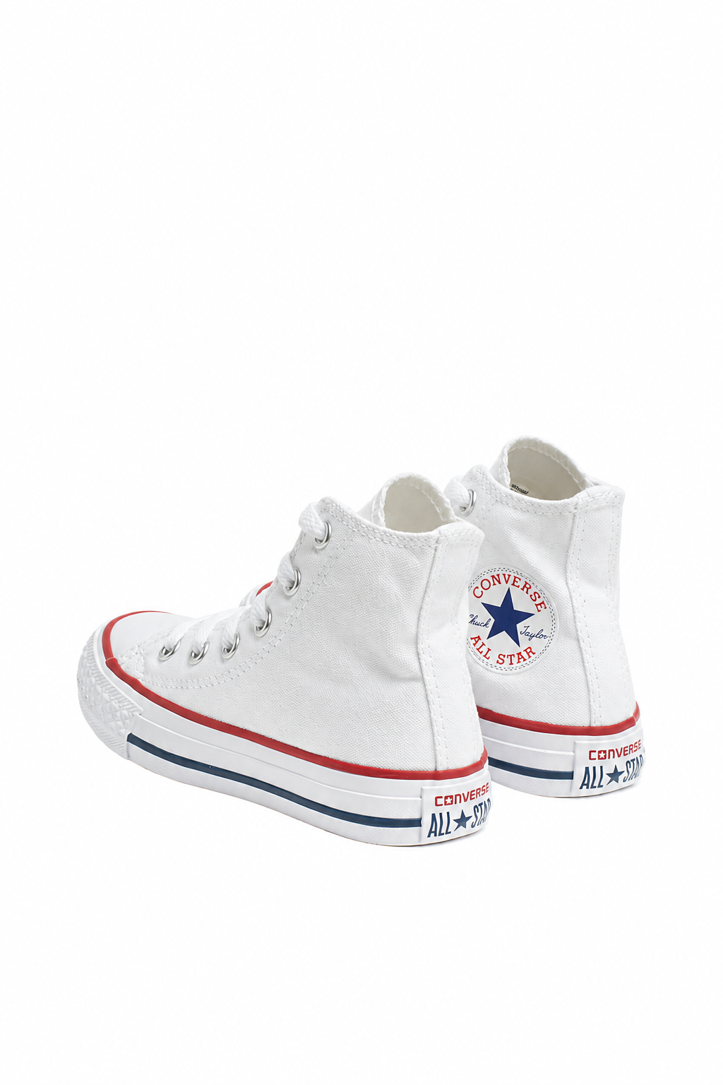 Converse Youth Chuck Taylor All Star Core Hi White rear pair on white background