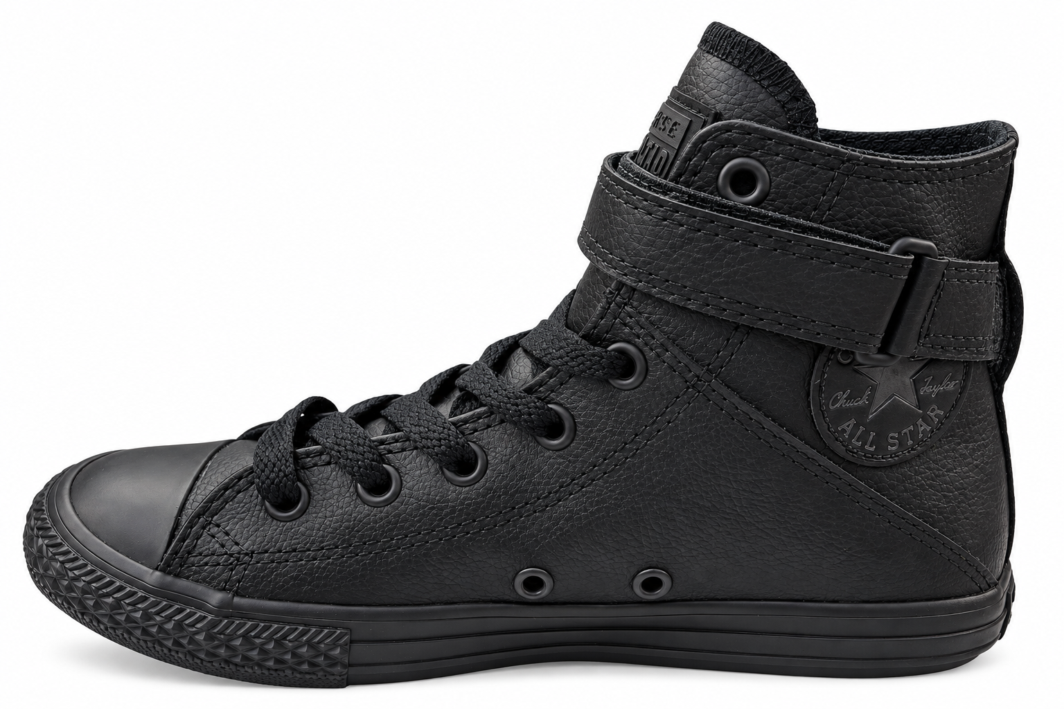 Black Converse Brea kids high-top shoe, inner side view