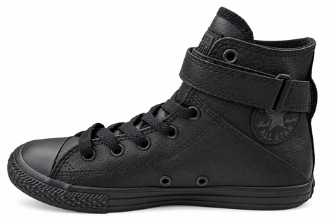 Black Converse Brea kids high-top shoe, inner side view