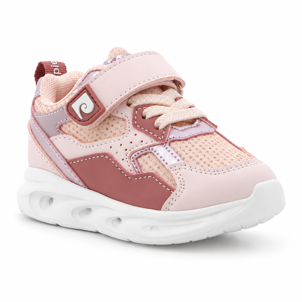 Pierre Cardin Kids Pheonix Sneaker Pink Multi on a white background