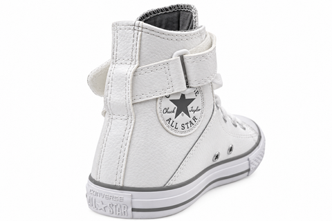 White Converse Brea leather high-top shoe, inner rear angle