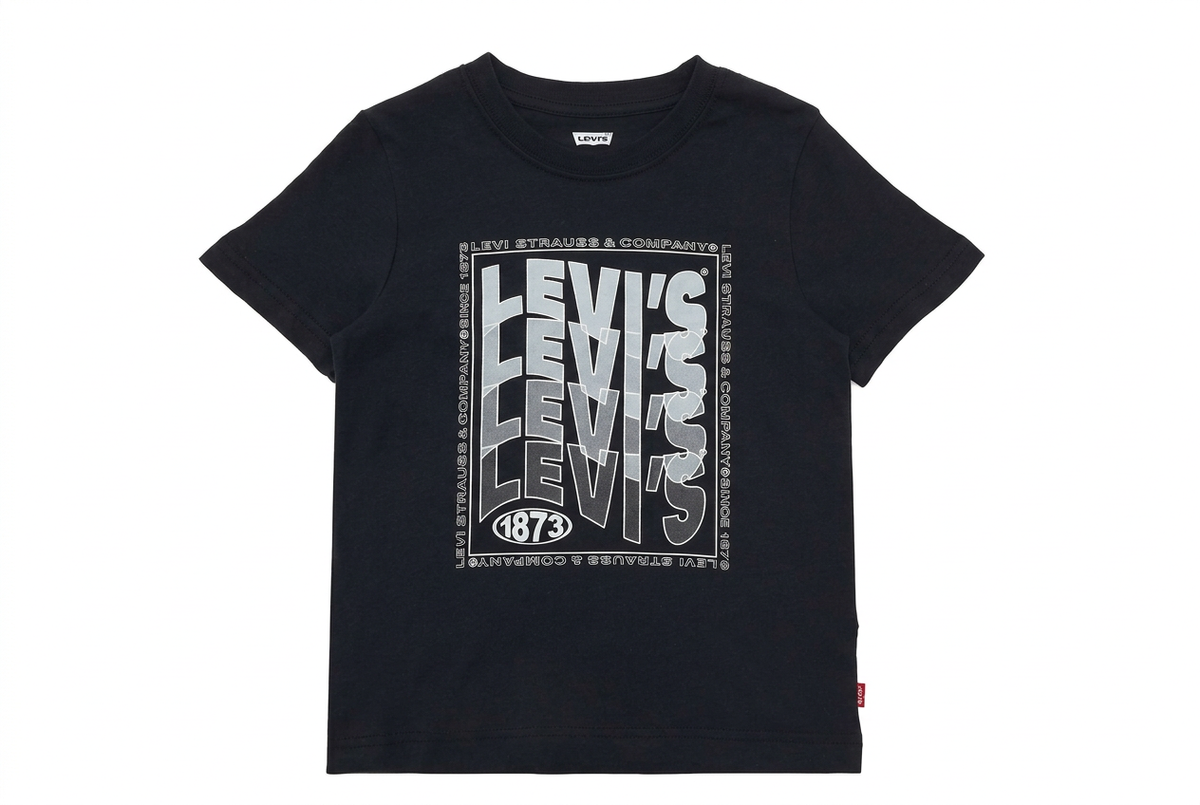 Levis Kids T-Shirt Wavy Logo Black
