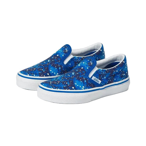 Vans Kids Classic Slip-On Galactic Glow Blue And White