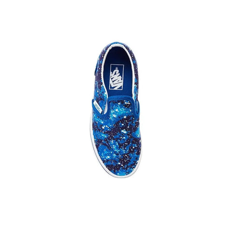 Vans Kids Classic Slip-On Galactic Glow Blue And White