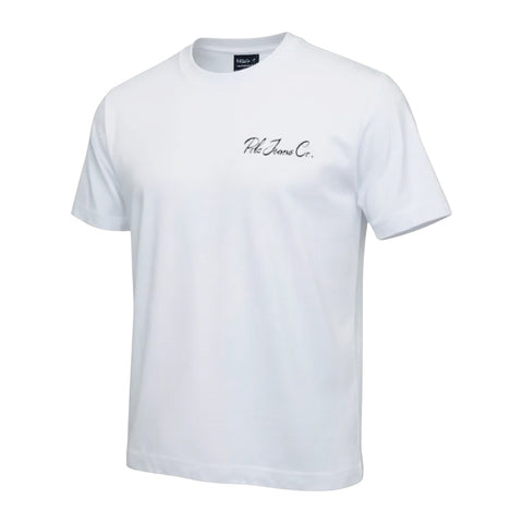 Polo Mens PJC SS Cursive Logo Tee – White Classic Boxy Fit T-Shirt