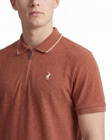 The Polo Golfer Quarter-Zip Tipped Brick