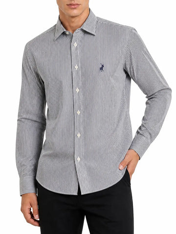 Polo Shirt Mens Long-Sleeve Yd Stripe Navy
