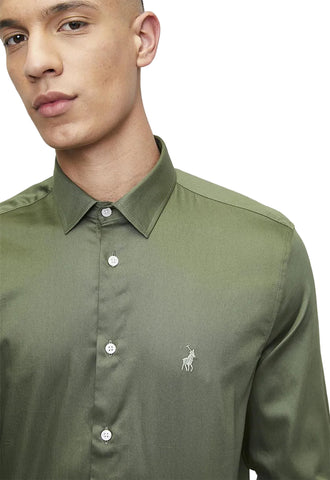 Polo Shirt Ls Essential Sateen Green