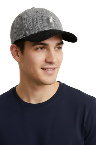 The Polo Heritage Herringbone & Corduroy Cap Black