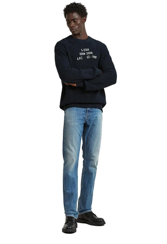 Gstar Sweater Stencil Loose Knit Salute Navy