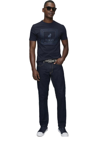 Polo Mens Square Frame Graphic Crew Neck Tee – Navy