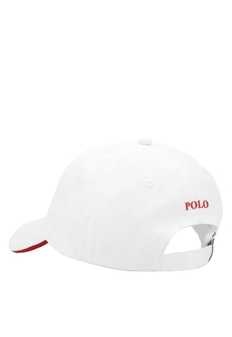 Polo Cap Metal Pony Peak White/Red