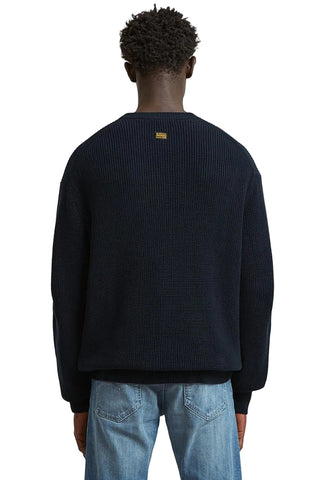 Gstar Sweater Stencil Loose Knit Salute Navy