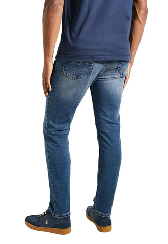 The Polo Slim Leg Denim Distressed Jeans Medium Wash