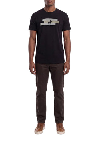 Polo T-Shirt Line Pony Printed Black
