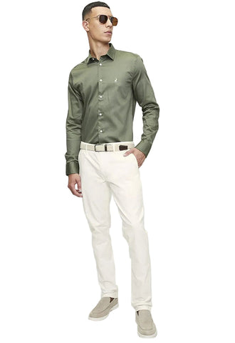 Polo Shirt Long-Sleeve Essential Sateen Green