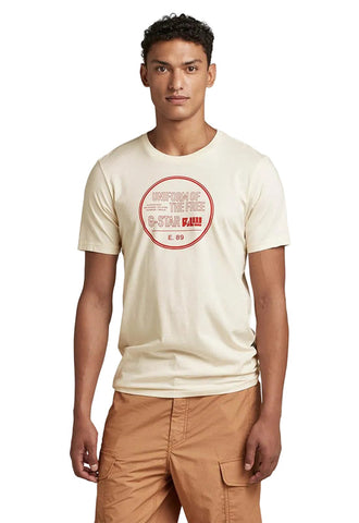 G Star T-Shirt Chest Cream