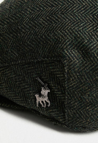 Polo Cap Newspaper Herringbone Ivy Green