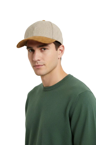 The Polo Heritage Herringbone & Corduroy Cap Tan