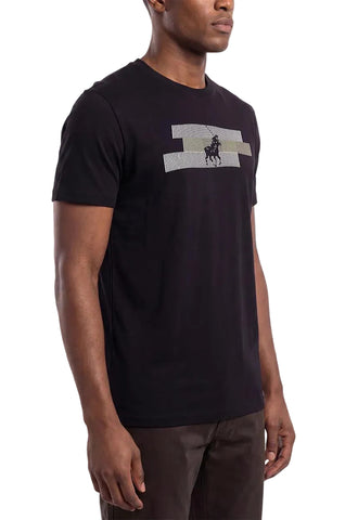 The Polo Linear Block Graphic Crew Neck Tee – Jet Black
