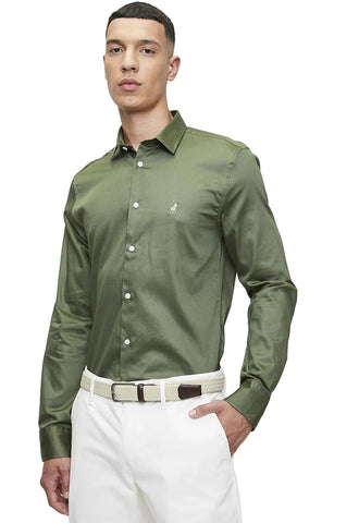 Polo Shirt Ls Essential Sateen Green