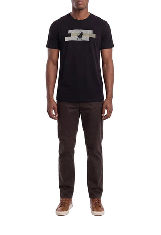 The Polo Linear Block Graphic Crew Neck Tee – Jet Black