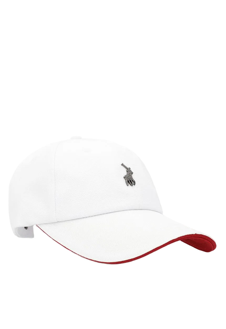 Polo Cap Metal Pony Peak White/Red