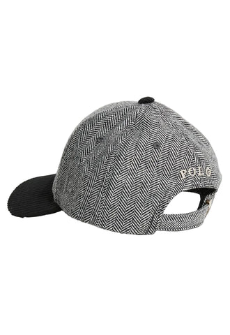 The Polo Heritage Herringbone & Corduroy Cap Black