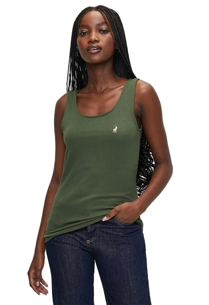 Polo T-Shirt Ladies Sleeveless Emma Soft Tank Olive