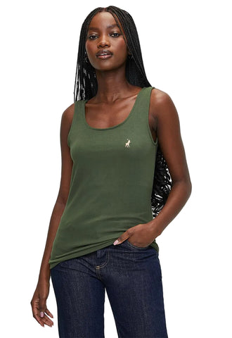 Polo T-Shirt Ladies Sleeveless Emma Soft Tank Olive