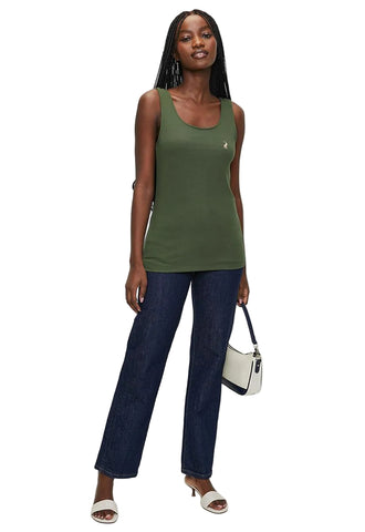 Polo T-Shirt Ladies Sleeveless Emma Soft Tank Olive
