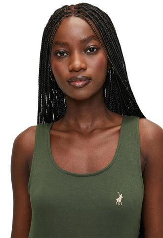 Polo T-Shirt Ladies Sleeveless Emma Soft Tank Olive