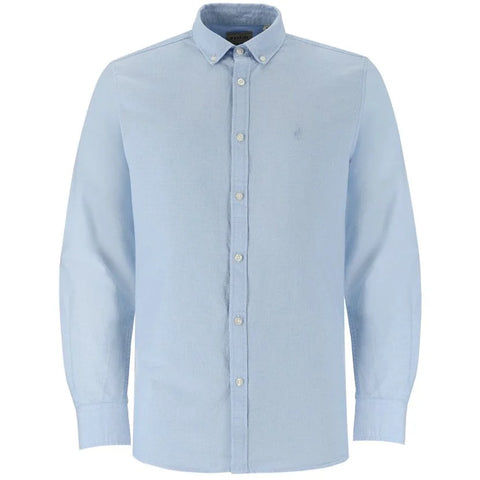 Polo Shirts Long-Sleeve Classic Plain Oxford Light Blue