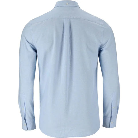 Polo Shirts Long-Sleeve Classic Plain Oxford Light Blue